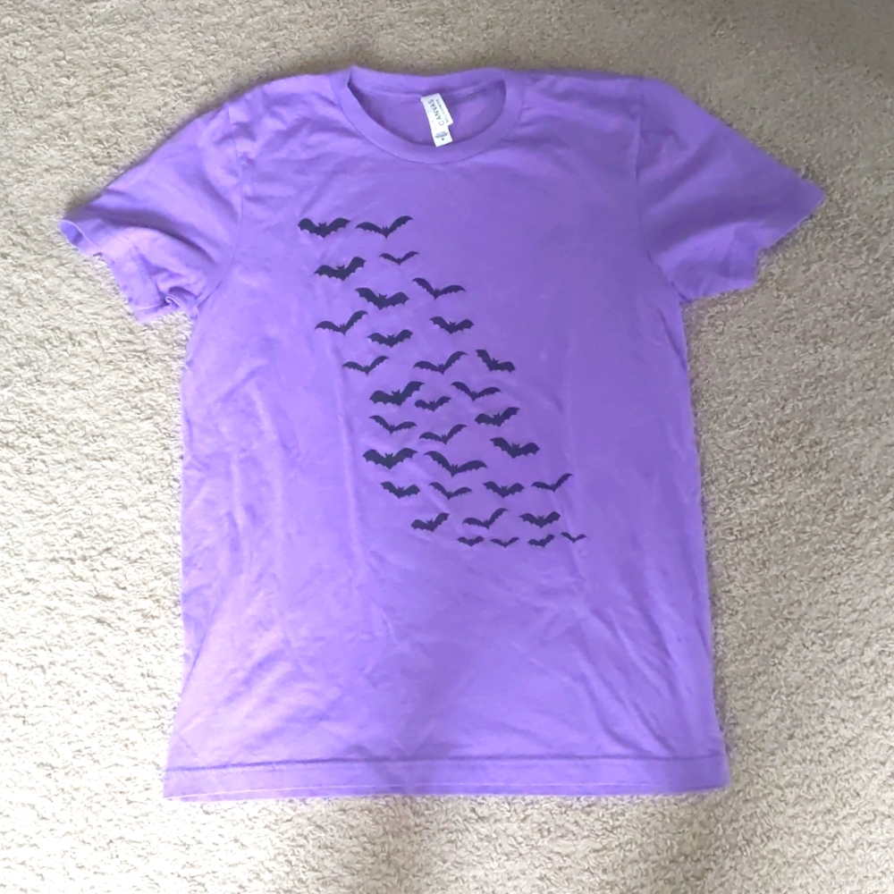 Purple graphic bat T-shirt
